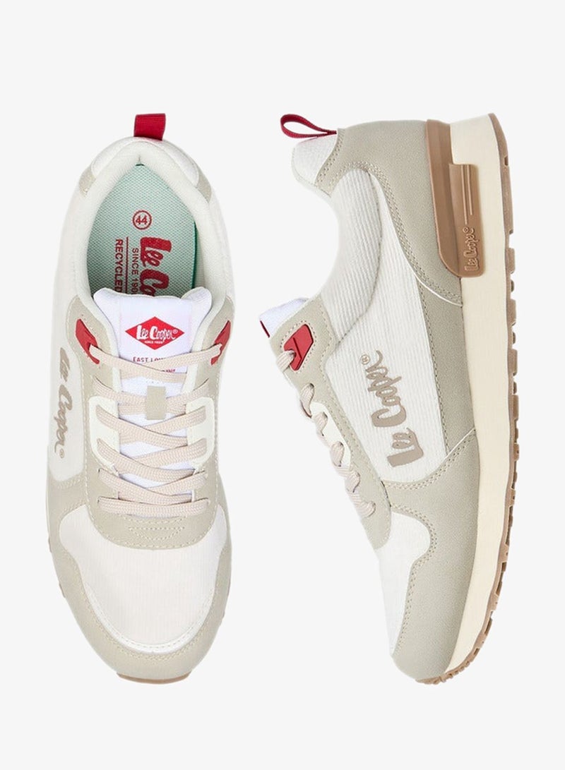 Lee Cooper Men's Panelled Lace-Up Sneakers with Pull Tabs - Image 3