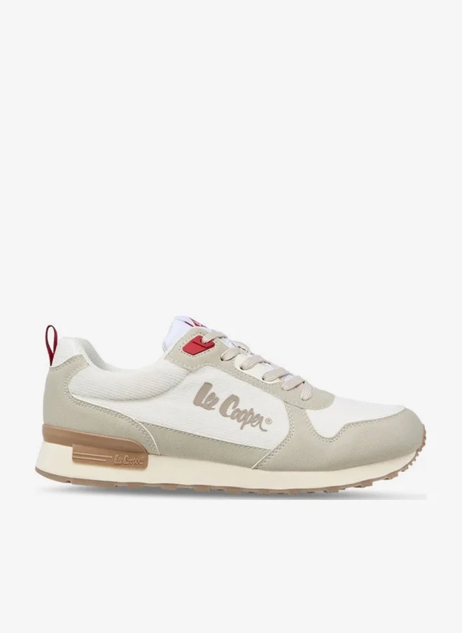 Lee Cooper Men's Panelled Lace-Up Sneakers with Pull Tabs