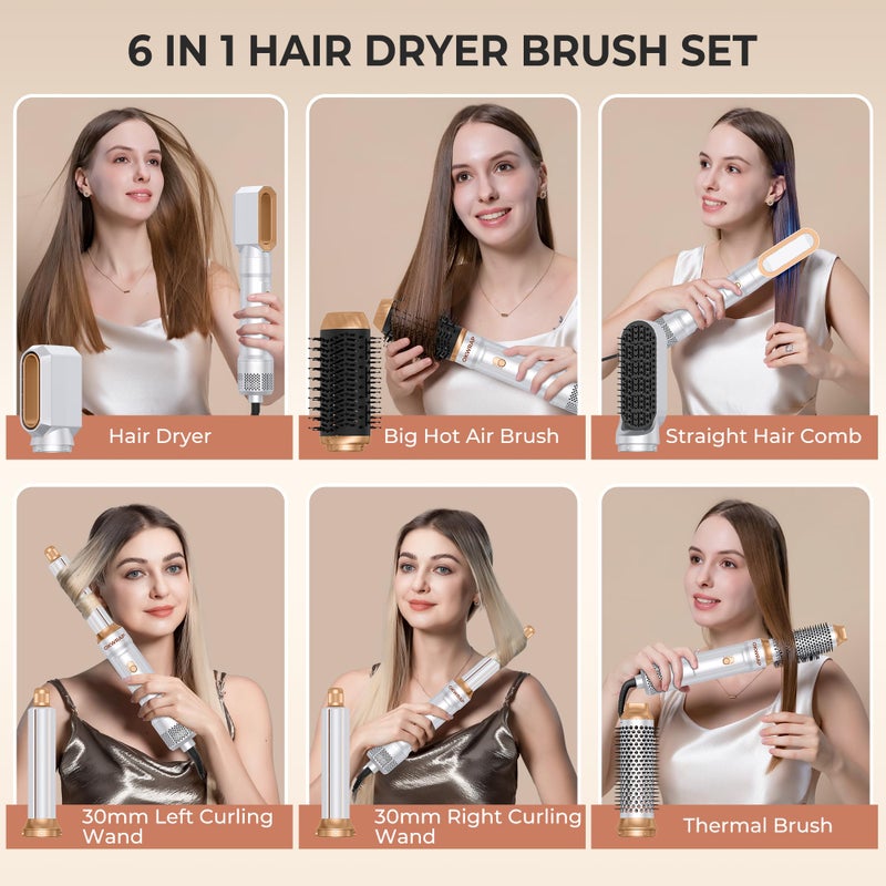 OKWRAP 6 in ONE Blow Dryer Brush,Air Curling Iron - Image 2