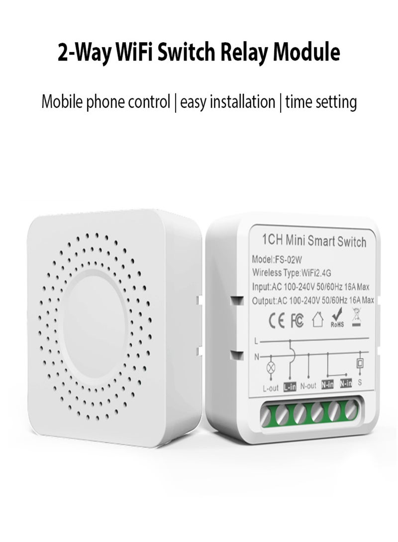 TUYA 2-Way WiFi Switch Relay Module 16A Wireless On/Off Device Dual Control Light Switch Remote Control Tuya APP Device Sharing Voice Control Smart Circuit Breaker Countdown/Timing Function Group Control - Image 3