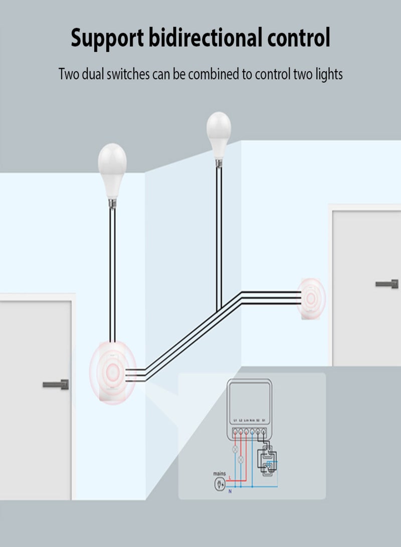 TUYA 2-Way WiFi Switch Relay Module 16A Wireless On/Off Device Dual Control Light Switch Remote Control Tuya APP Device Sharing Voice Control Smart Circuit Breaker Countdown/Timing Function Group Control - Image 5