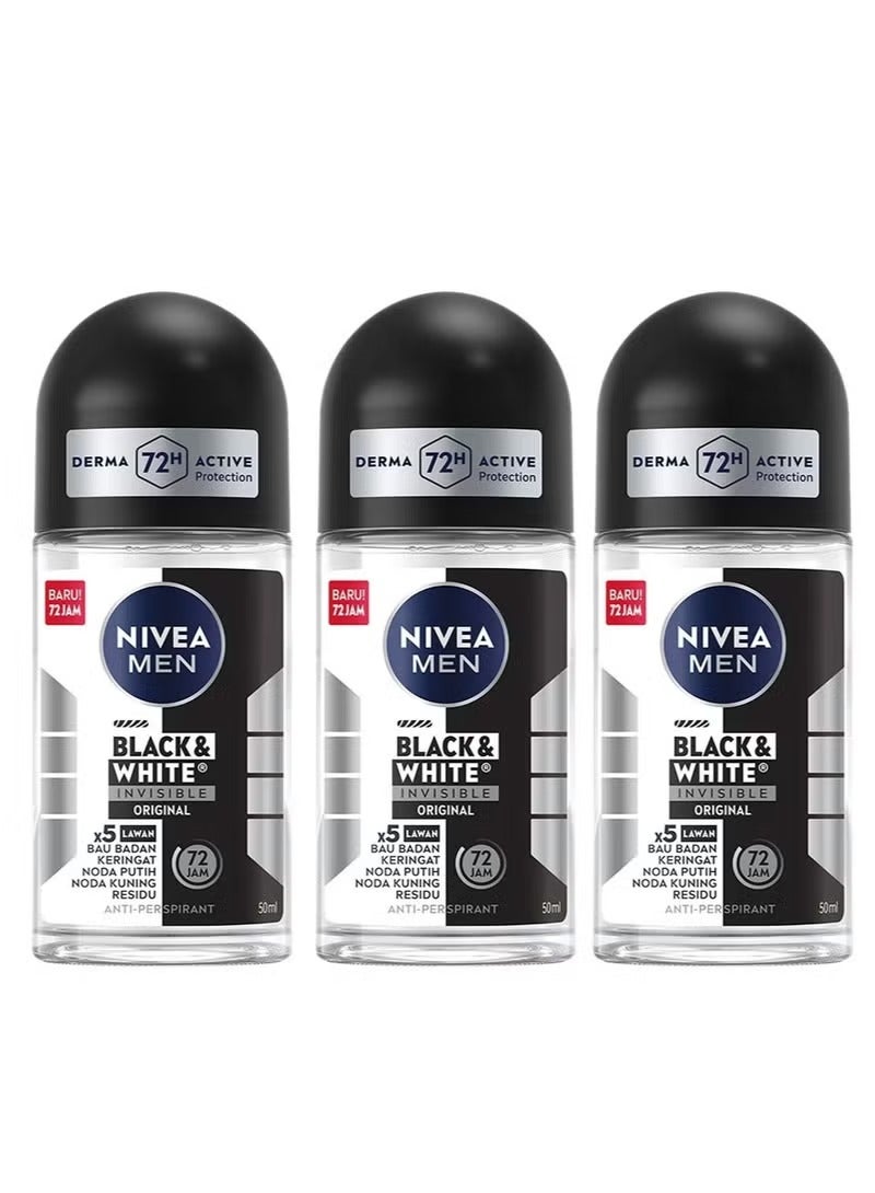 Nivea Pack Of 3 NIVEA Men Invisible Black and White Invisible Original 50ml