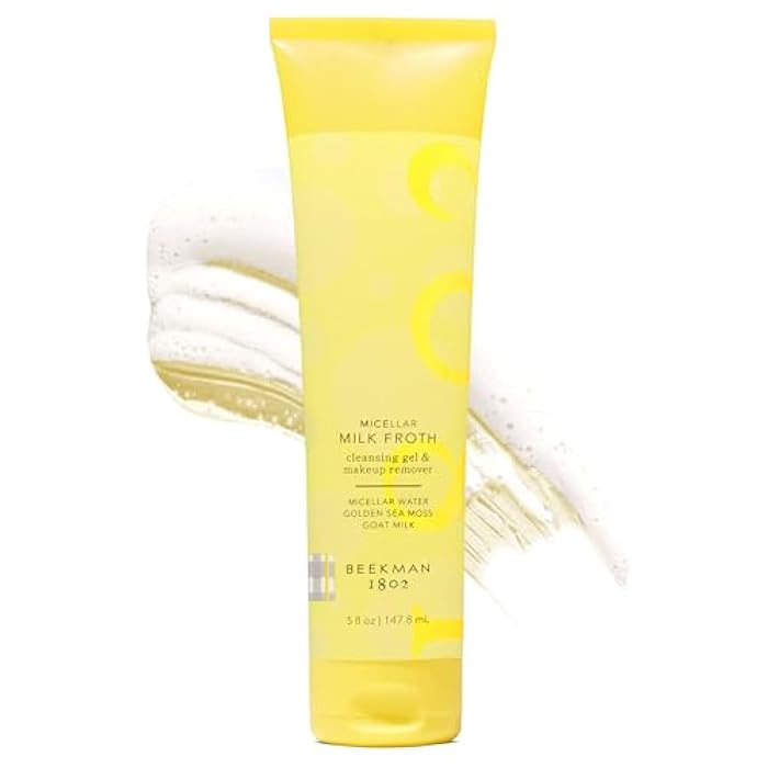 Beekman 1802 Micellar Milk Froth Gel to Foam Cleanser - 2 in 1 Cleanser and Makeup Remover, Goat Milk & Golden Sea Moss Cleanses and Replenishes Skin, Fragrance Free, Senitive Skin Safe, 5.0 fl. Oz - Image 1