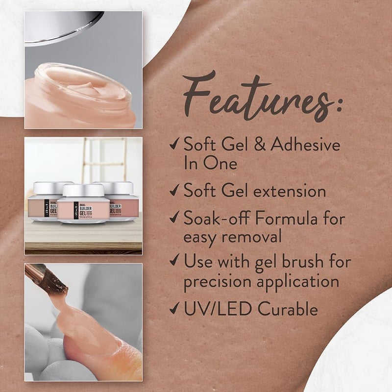 Ibd Dual Builder Gel - Barely Nude - Soft Gel and Bonding Gel for Long Lasting Nail Extensions - Easy Removable - UV/LED Curing - 14g - Image 4