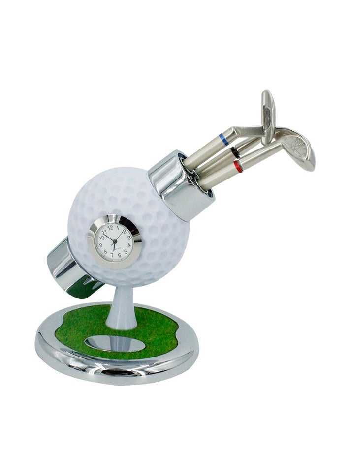 عام حامل أقلام على شكل ساعة جولف بتصيم كرة واقعي، يجمع بين الوظيفة التزيينية والعملية. - Image 1