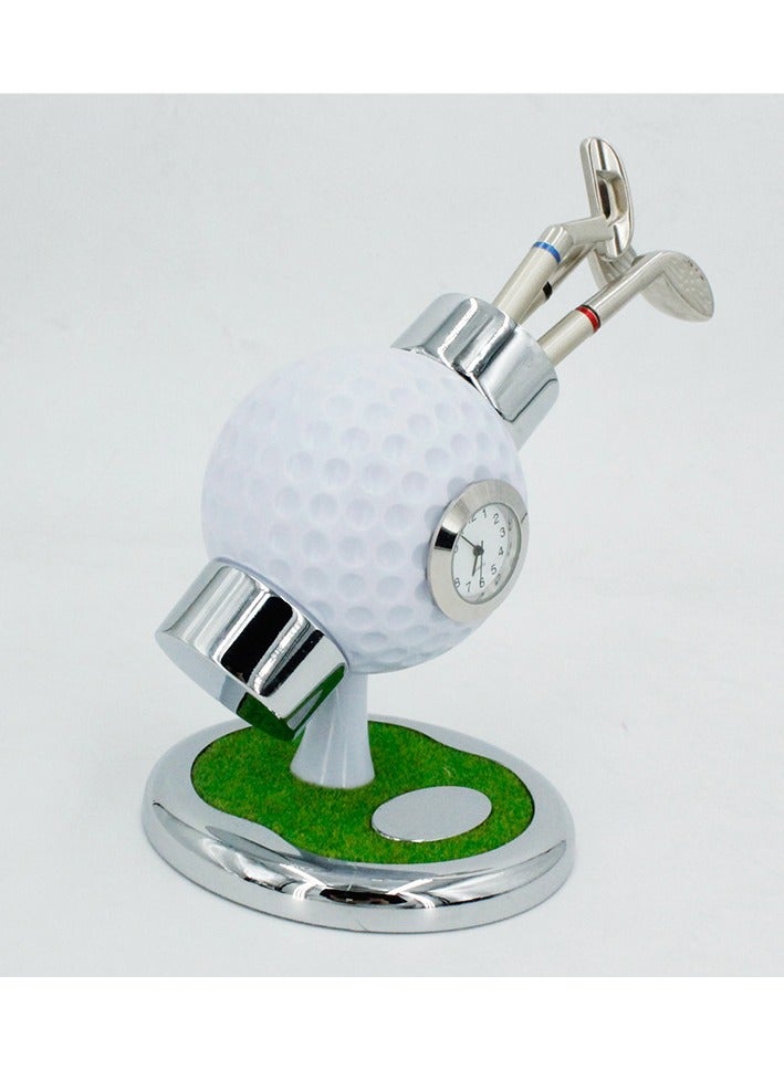 عام حامل أقلام على شكل ساعة جولف بتصيم كرة واقعي، يجمع بين الوظيفة التزيينية والعملية. - Image 2