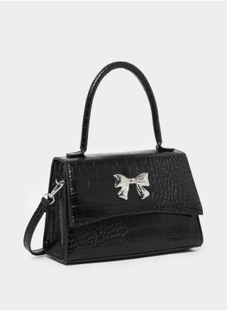 Ribbon Accent Croc Textured Handbag with Top Handle - pzsku/Z81EEB8523C56D36482E7Z/45/_/1740664481/c27751d2-31d6-4c13-b7d2-4dac9e64331a
