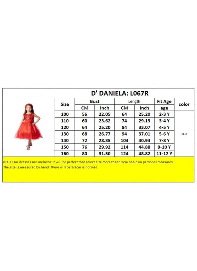 دىدانيالا Sparkly Sequins and Flower Dress Red