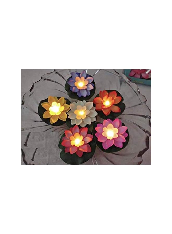 Green Tiger Trending Trunks Water Sensor Floating Lotus Flower LED Tea Candles for for Pool, Pond, Glass Bowl, Diwali, Decoration (Pack of 6) Random Color *Made in India* - Image 5