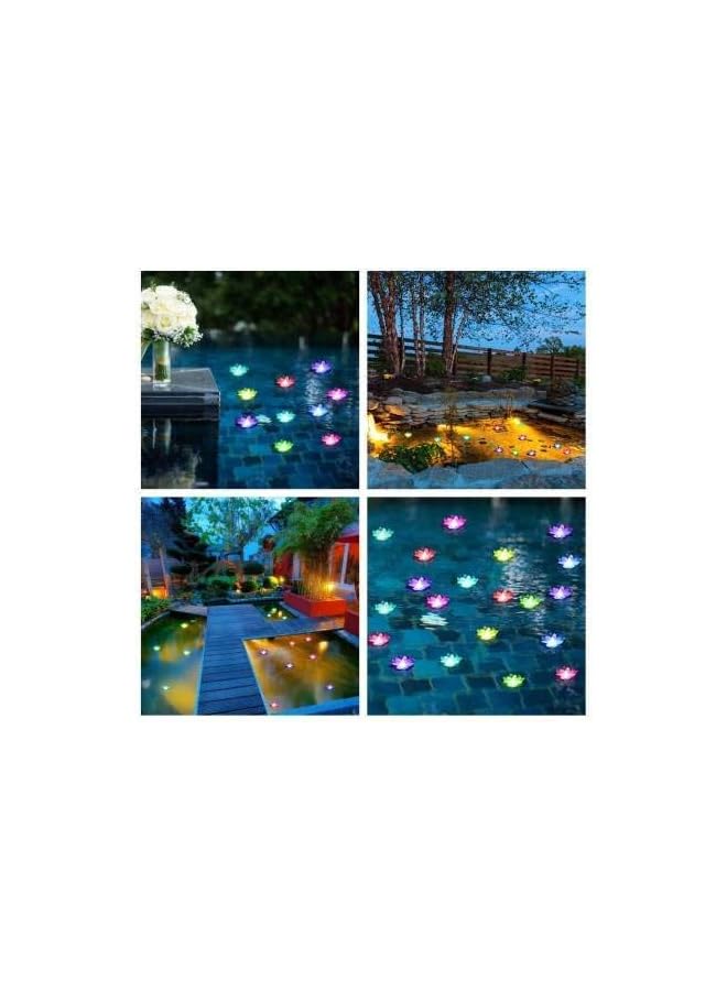 Green Tiger Trending Trunks Water Sensor Floating Lotus Flower LED Tea Candles for for Pool, Pond, Glass Bowl, Diwali, Decoration (Pack of 6) Random Color *Made in India* - Image 4