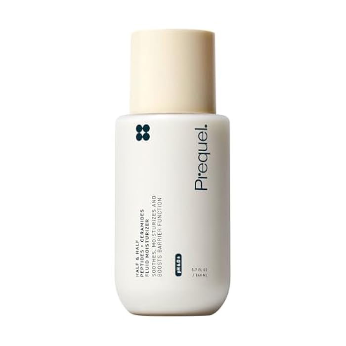 Prequel Skin Half and Half Fluid Moisturizer Face Cream. Lightweight Ceramide Peptide Lotion for All Skin Types, including Dry and Sensitive. Hydrating Facial Cream for Women and Men - Image 1