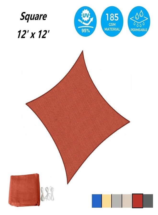 AsterOutdoor Sun Shade Sail Rectangle 12' x 12' UV Block Canopy for Patio Backyard Lawn Garden Outdoor Activities, Terra - Image 2