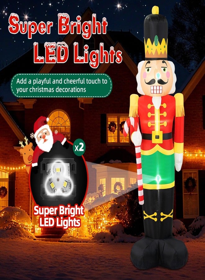 B&D 8FT Christmas Inflatables Nutcracker Soldier Outdoor Decorations, Christmas Blow Up Nutcracker Decorations with Candy Cane Built-in LEDs Inflatable Xmas for Holiday Party Outdoor Lawn Garden Decor - Image 2