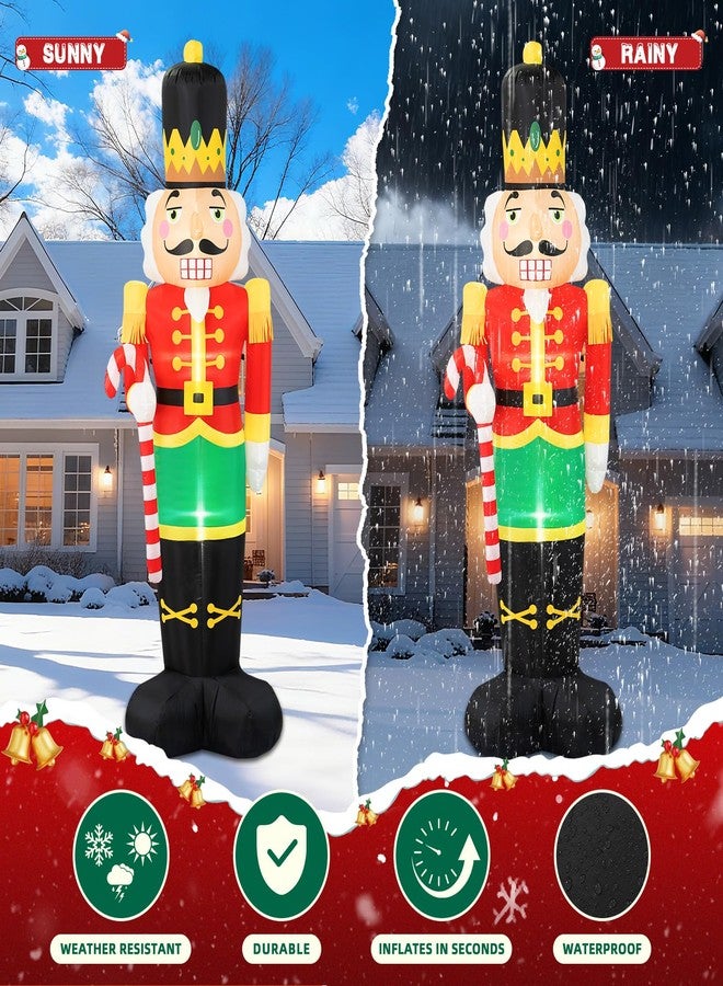 B&D 8FT Christmas Inflatables Nutcracker Soldier Outdoor Decorations, Christmas Blow Up Nutcracker Decorations with Candy Cane Built-in LEDs Inflatable Xmas for Holiday Party Outdoor Lawn Garden Decor - Image 5