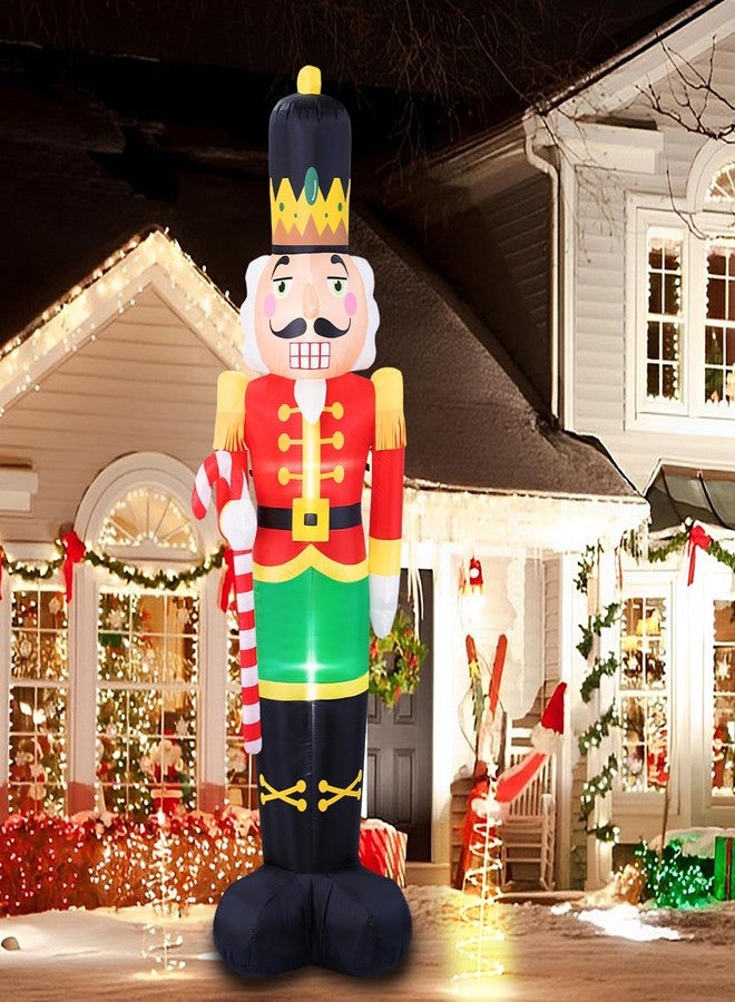 B&D 8FT Christmas Inflatables Nutcracker Soldier Outdoor Decorations, Christmas Blow Up Nutcracker Decorations with Candy Cane Built-in LEDs Inflatable Xmas for Holiday Party Outdoor Lawn Garden Decor - Image 1
