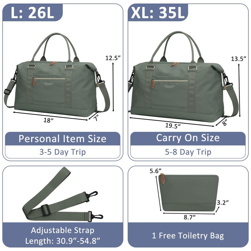 ELONGRIVER Travel Duffle Bag for Women, Weekender Bags, Hospital Bag for Labor Delivery, Lightweight Tote Duffel Overnight Bag with Luggage Sleeve,Airplane Travel Bags (Army Green, Large) - Image 2