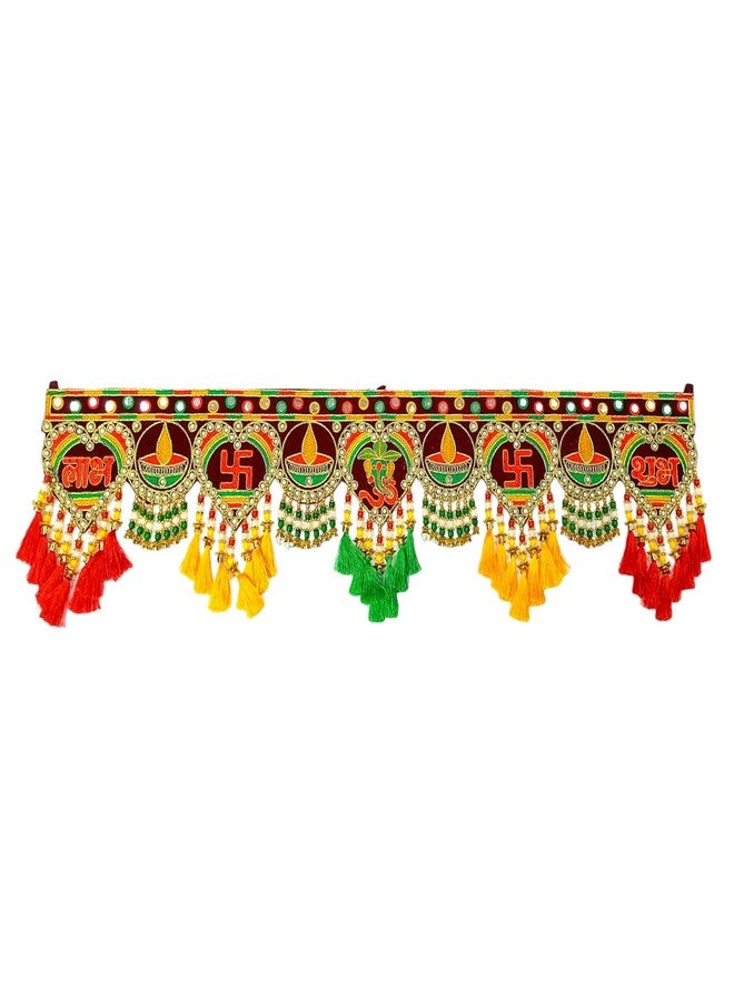 DK trades Traditional Decorations Toran For Entrance Main Door Front And In Room With Unique Design And Pattern Use With Woolen Threads And Soft Clothes,91 Cm,Multicolor - Image 3