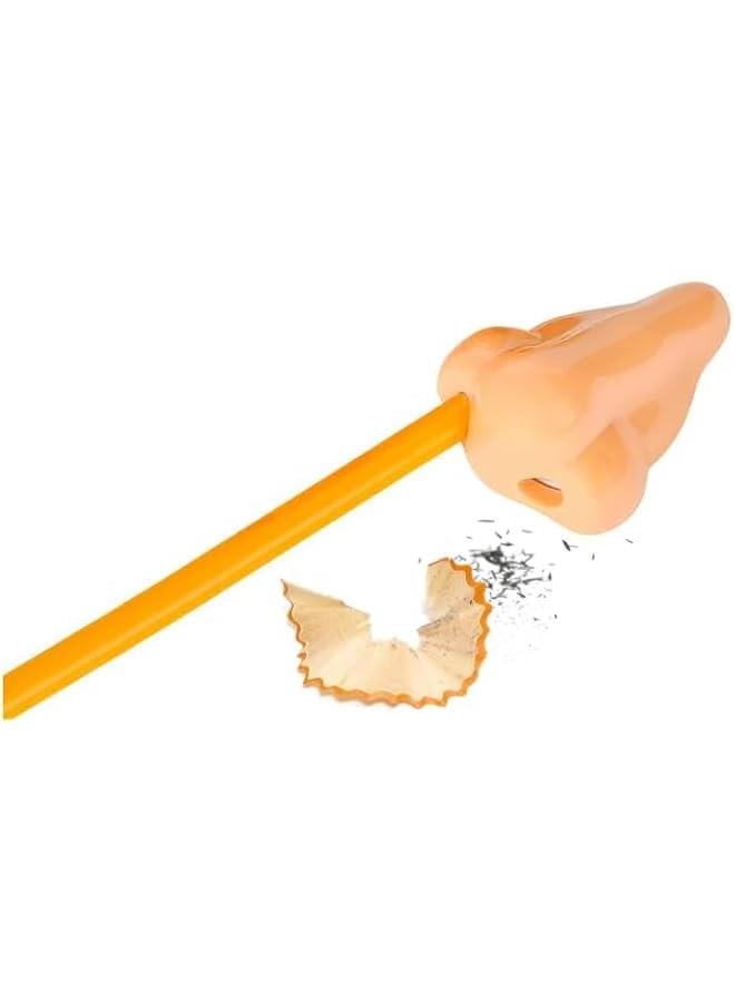 مبراة أقلام صغيرة، تصميم أنف مضحك، برتقالي، بلاستيك، يدوي، مبراة أقلام - Image 1