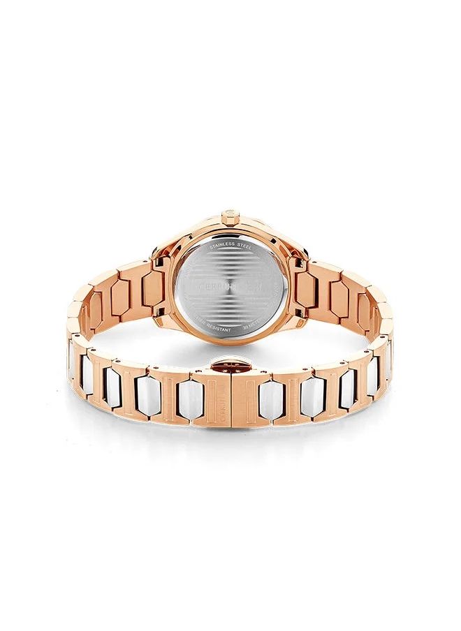 CERRUTI 1881 Womens Round Shape Stainless Steel Analog Wrist Watch CIWLG2225503 30 mm Rose gold