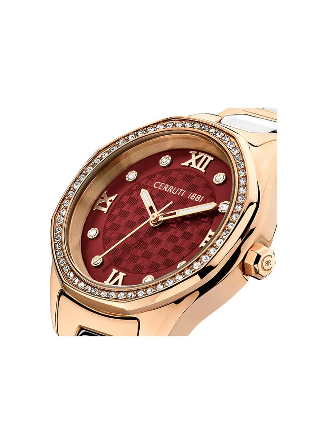 CERRUTI 1881 Bretagna 30mm Women's Quartz Watch With Rose Gold Stainless Steel Bracelet