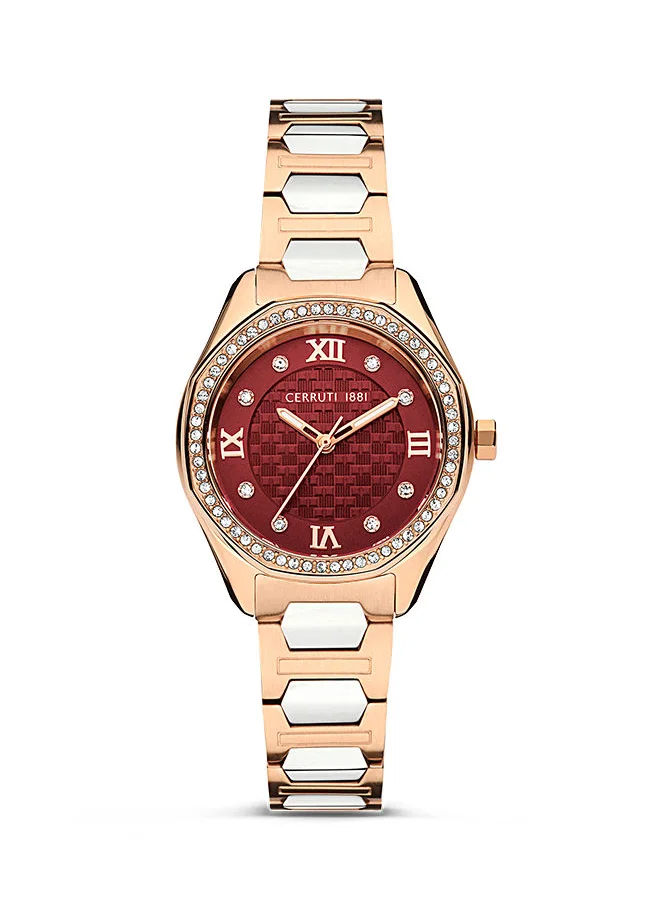 شيروتي 1881 Womens Round Shape Stainless Steel Analog Wrist Watch CIWLG2225503 30 mm Rose gold