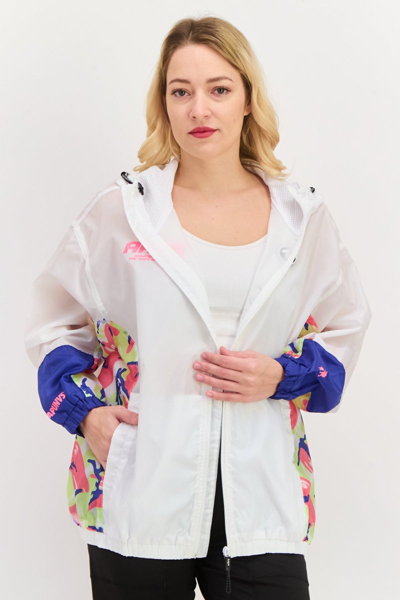 Aape By A Bathing Ape Women Brand Logo Windbreaker Jackets, White  - Image 1
