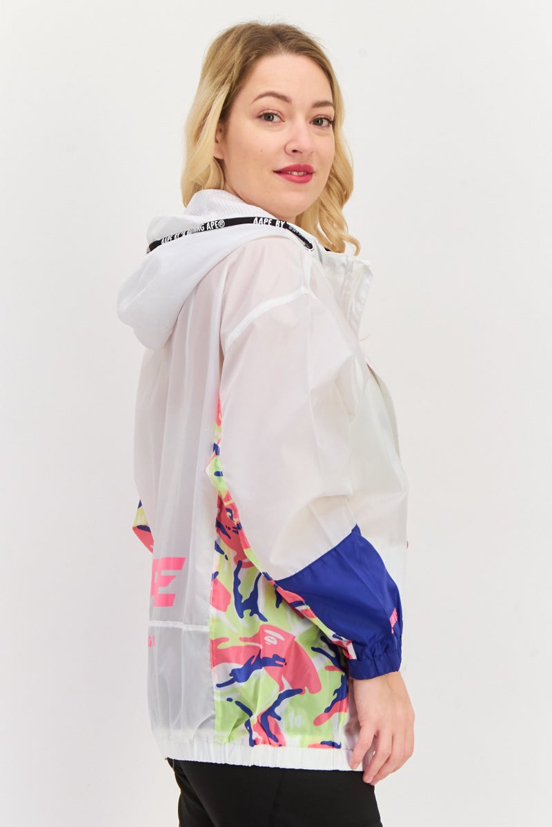 Aape By A Bathing Ape Women Brand Logo Windbreaker Jackets, White  - Image 3