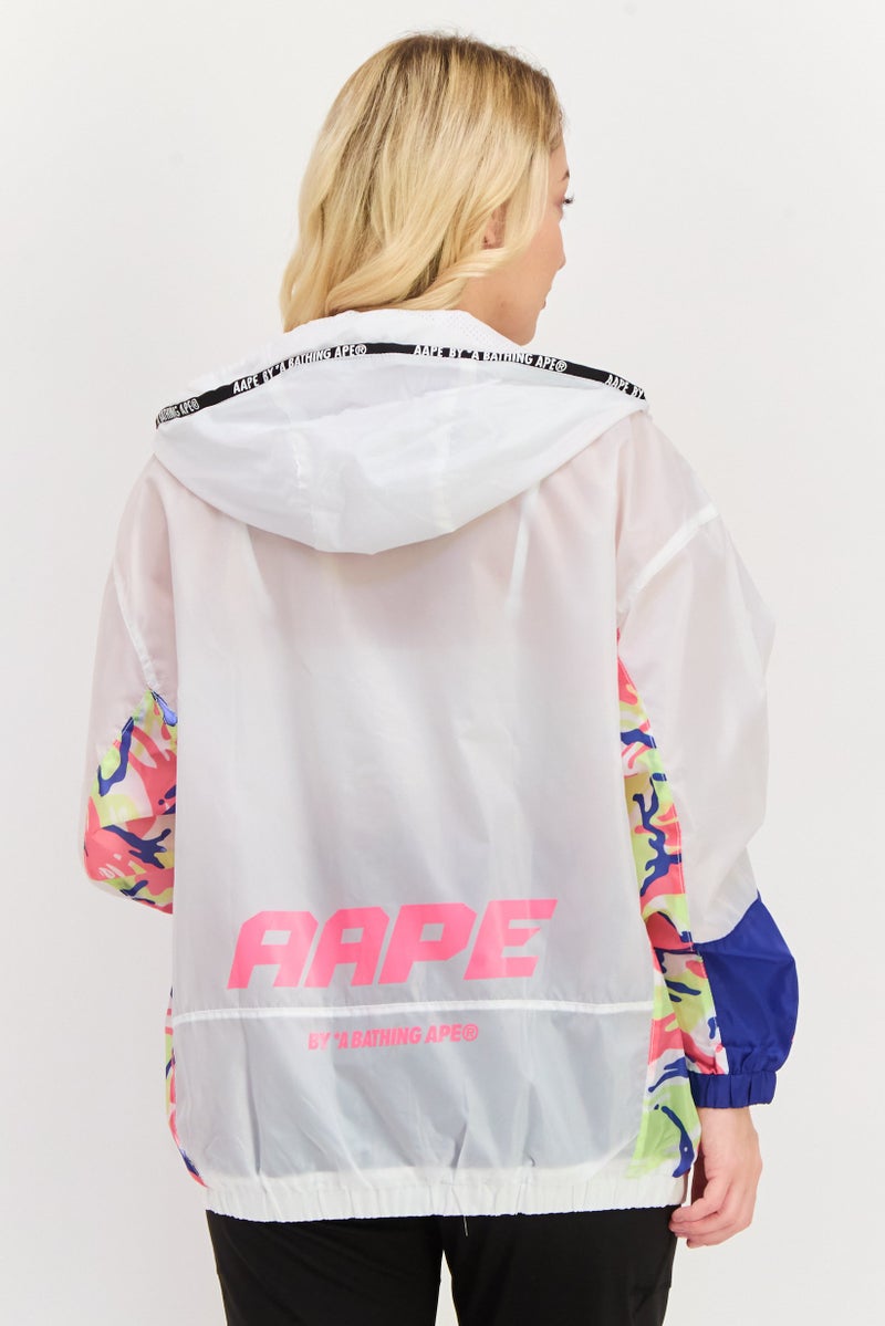 Aape By A Bathing Ape Women Brand Logo Windbreaker Jackets, White  - Image 2