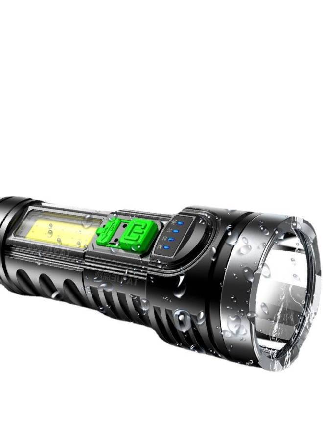 Loquat ABS Flashlight 822 Multi-function COB Power Display USB Rechargeable Home Outdoor Lighting Flashlight-Color:822 Red Switch (800mAh) - Image 4