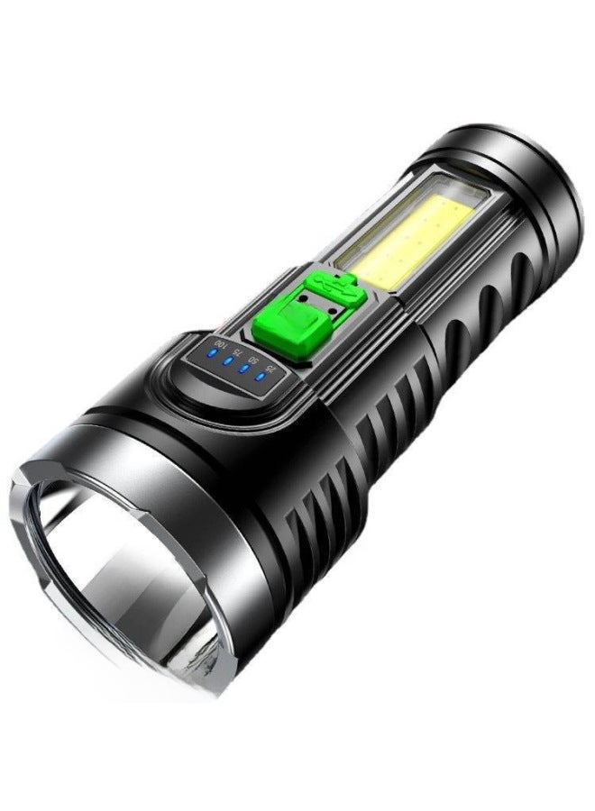 Loquat ABS Flashlight 822 Multi-function COB Power Display USB Rechargeable Home Outdoor Lighting Flashlight-Color:822 Red Switch (800mAh) - Image 5