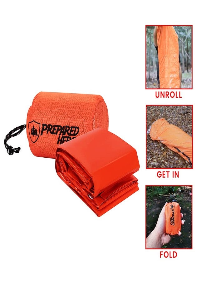 Prepared Hero Survival Bag - 2 Pack - Emergency Sleeping Bag, Thermal Bivy Sack for Camping, Hiking, Outdoor. Lightweight, Portable, Survival Shelter. - Image 3