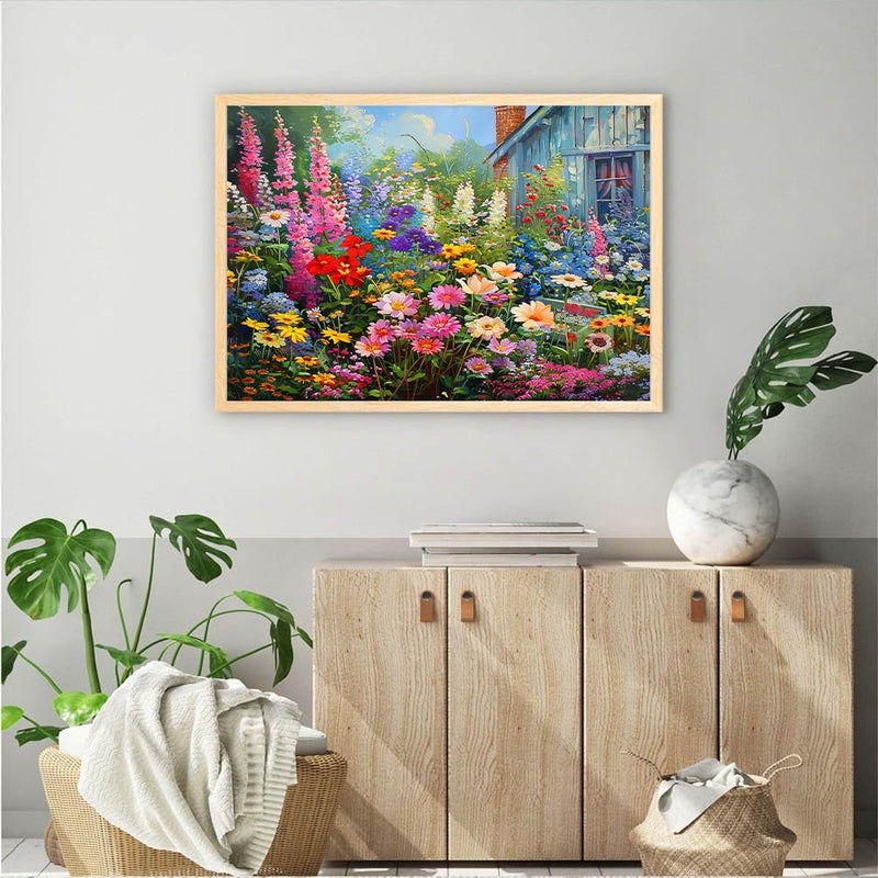 Meothan Flowers Diamond Painting Kits for Adults, Wild Flowers Diamond Art Kits Full Drill Diamond Gem Art Painting Kits for Gift Wall Decor 12x16 inch - Image 2