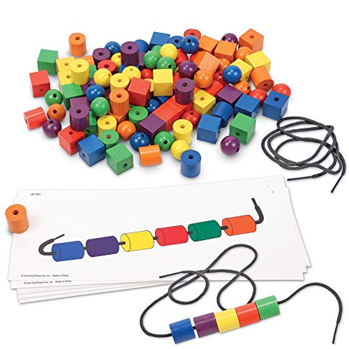 Learning Resources Beads and Patterns Card Set,130 Pieces Ages 3+, Lacing Beads,Back to School Supplies,Teacher Supplies for Classroom - Image 3