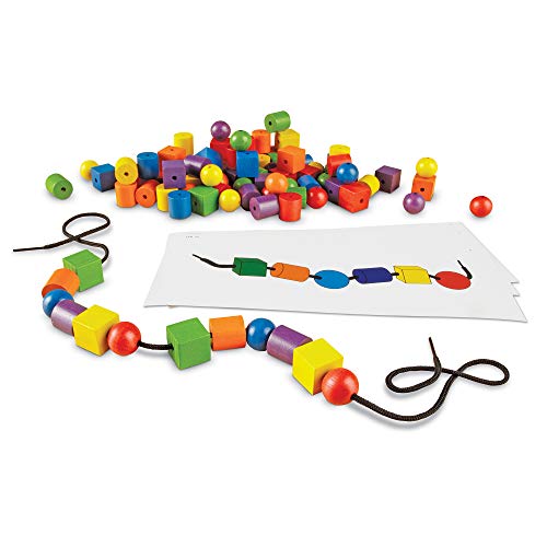 Learning Resources Beads and Patterns Card Set,130 Pieces Ages 3+, Lacing Beads,Back to School Supplies,Teacher Supplies for Classroom - Image 2
