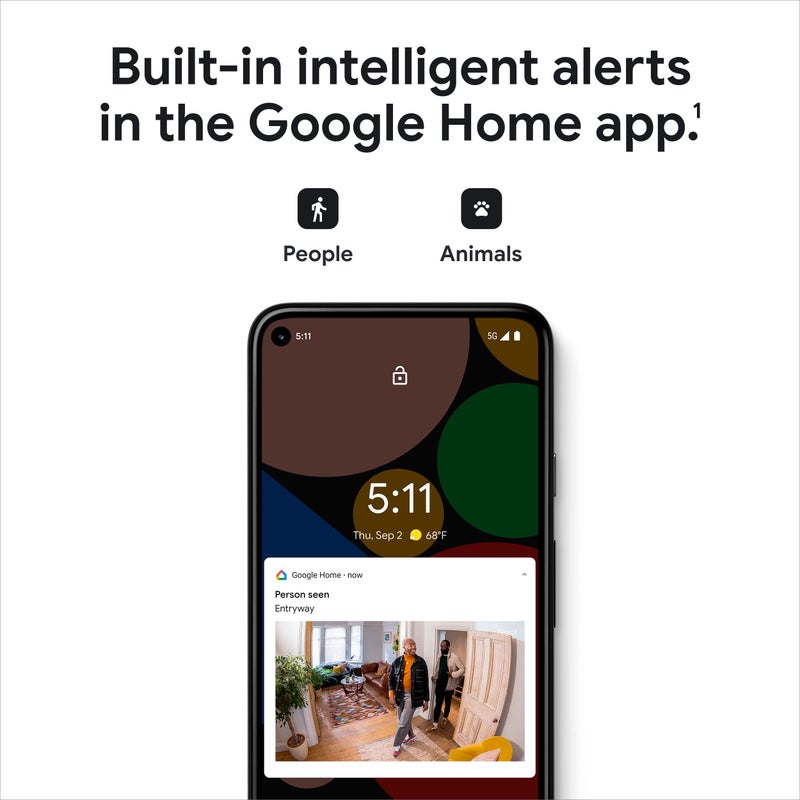 Google Nest Security Cam (Wired) - 2nd Generation - Linen, 1080p, Motion Only - Image 2