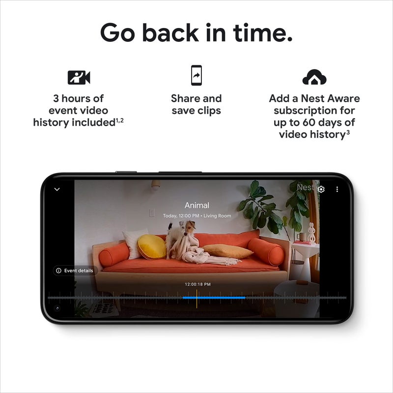 Google Nest Security Cam (Wired) - 2nd Generation - Linen, 1080p, Motion Only - Image 4