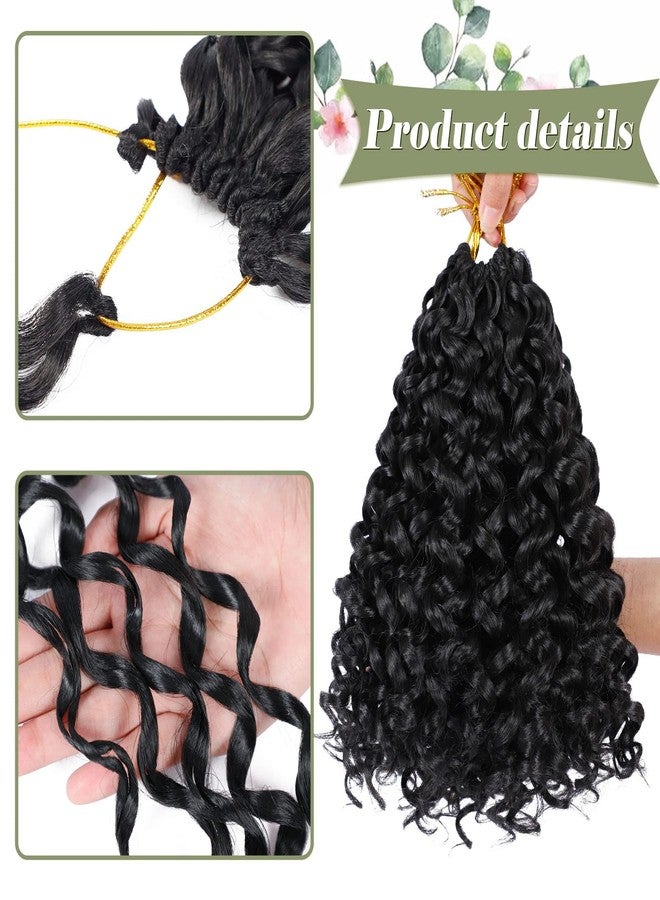 Vomella GoGo Curl Crochet Hair for Women 8 Packs Water Wave Crochet Hair 12 Inch Curly Braiding Hair Ocean Wave Crochet Hair Beach Curl Crochet Hair Synthetic Hair Extensions(1b#) - Image 5