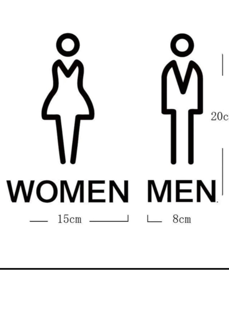 Generic - Toilet Sign for Home and Business Office Restroom Washroom Door Wall  Acrylic with Strong Self-Adhesive Tape for Easy Installation - Image 1