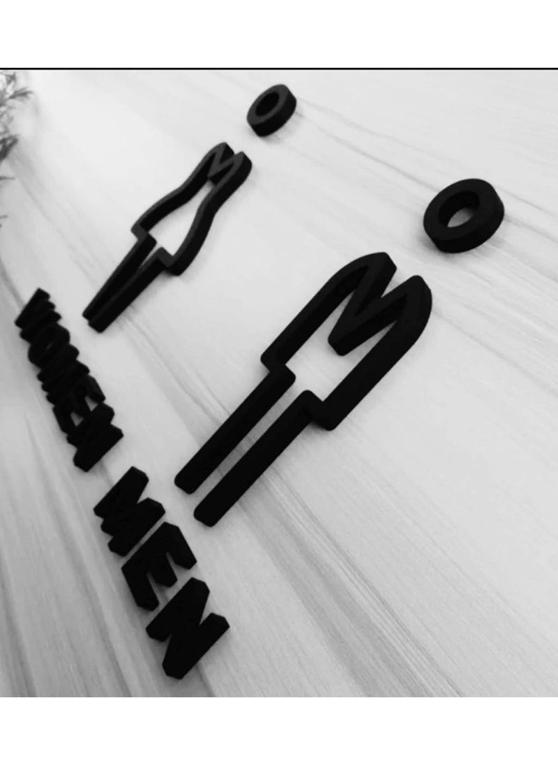 Generic - Toilet Sign for Home and Business Office Restroom Washroom Door Wall  Acrylic with Strong Self-Adhesive Tape for Easy Installation - Image 1