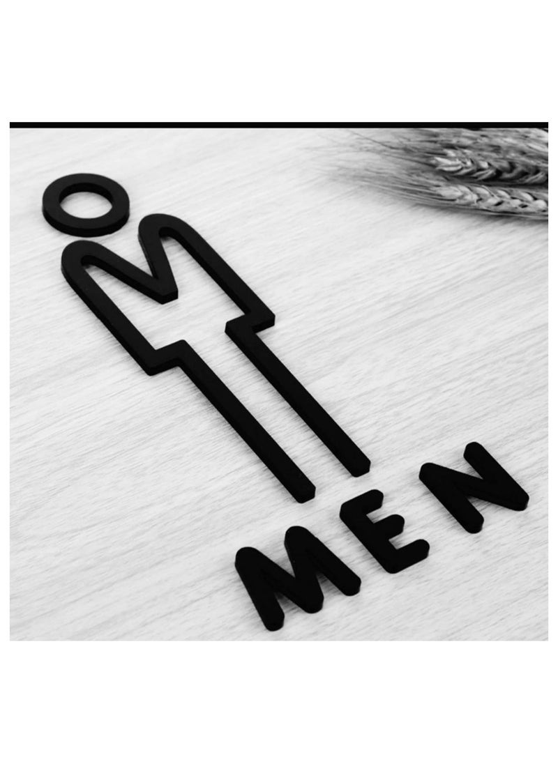Generic - Toilet Sign for Home and Business Office Restroom Washroom Door Wall  Acrylic with Strong Self-Adhesive Tape for Easy Installation - Image 1
