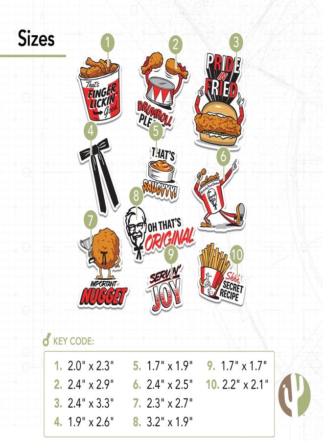 Desert Cactus ملصق كاكتوس الصحراء KFC ملصق دجاج كنتاكي ملصقات فينيل لابتوب زجاجة ماء سيارة دفتر قصاصات T2 (النوع 2-1) - Image 3