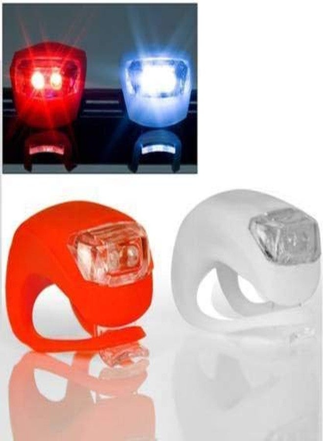 ضوء تحذيري LED للدراجات من شرينيك، أمامي أبيض + خلفي أحمر، فائق السطوع، هيكل سيليكون مرن - Image 1