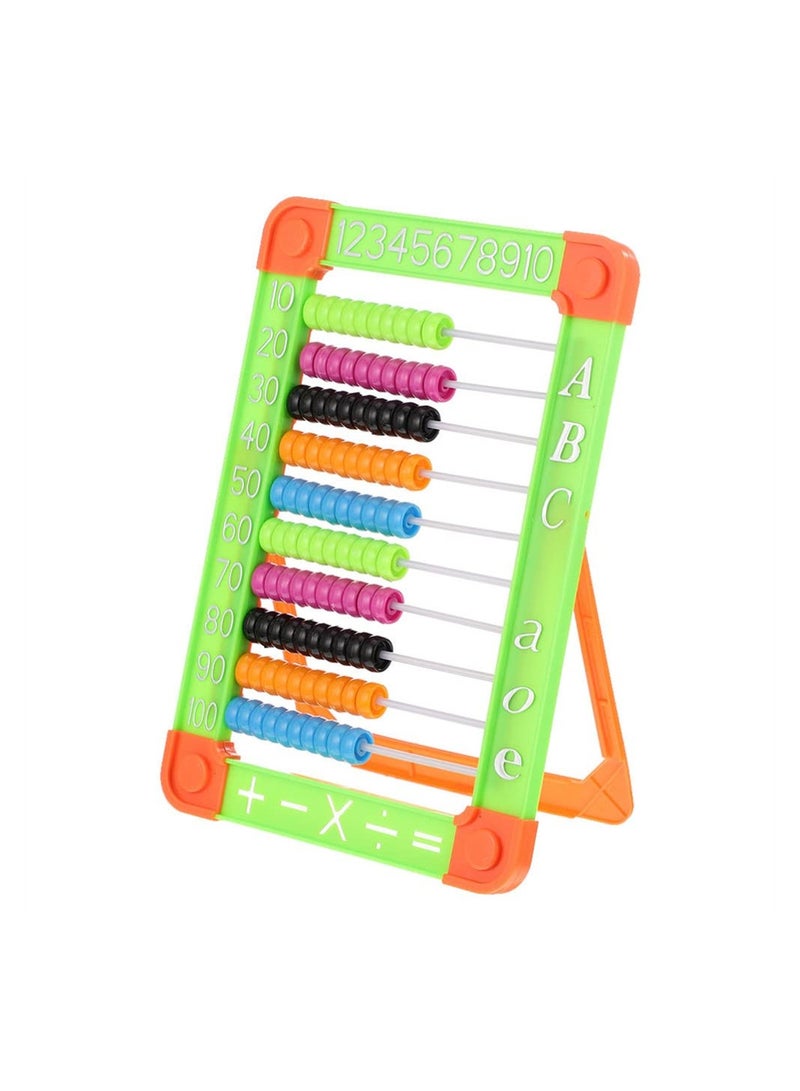 Educational Abacus Math Toy for Kids 100 Beads Counting Addition Subtraction Activity Fun Green Color - Image 1