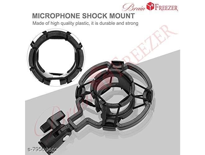 Brain Freezer Plastic Microphone Cradle Shock Mount, Mic Clip Holder Mount Mic Anti Vibration Adjustable High Isolation Shock (Black) - Image 3