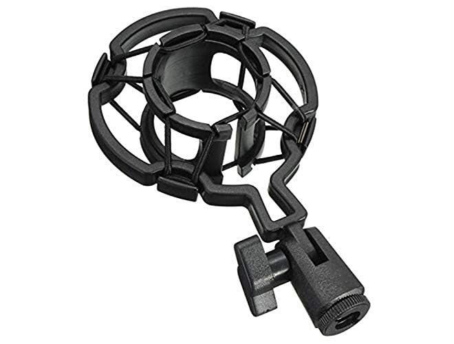 Brain Freezer Plastic Microphone Cradle Shock Mount, Mic Clip Holder Mount Mic Anti Vibration Adjustable High Isolation Shock (Black) - Image 1