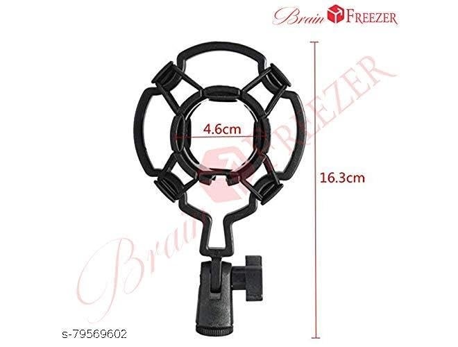 Brain Freezer Plastic Microphone Cradle Shock Mount, Mic Clip Holder Mount Mic Anti Vibration Adjustable High Isolation Shock (Black) - Image 2