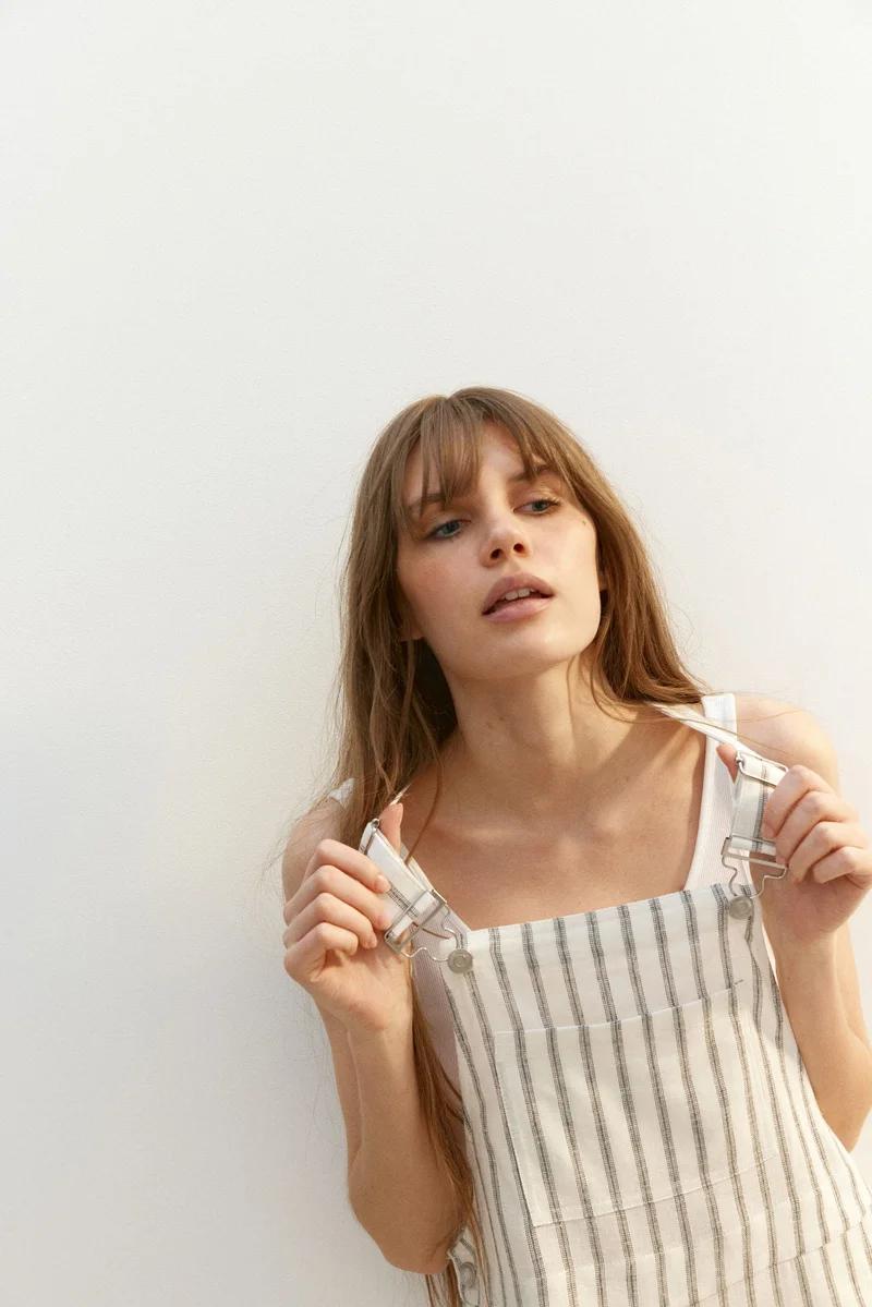 H&M Linen-blend dungaree shorts