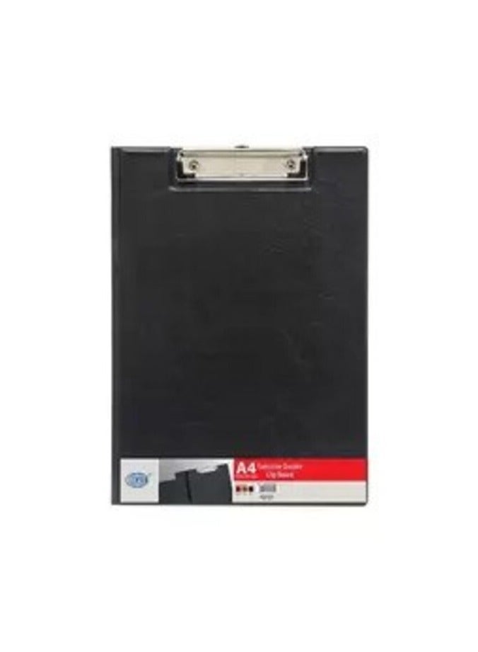 Fis Pvc Deluxe Clip Boards Double With Wire Clip (black Color), A4 Size