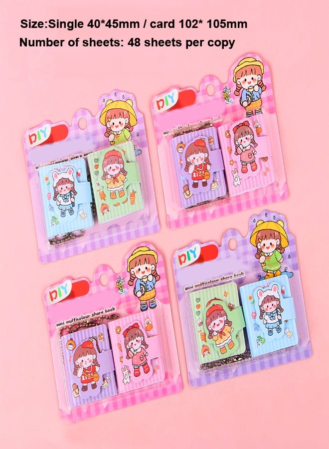 fashionhome 16 Pieces Beautiful DIY Multicolor Cotton Doll Cartoon Theme Mini Share Book Pocket Diary Notebook Set Box for Kids Birthday Gift for Children 51x48x53 cm - Image 3