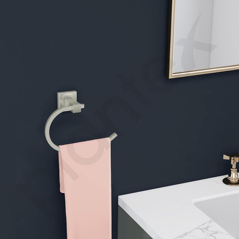plantex Plantex Stainless Steel Towel Ring for Washbasin/Napkin Hanger for Bathroom/Brushed Steel Finish/Napkin Holder/Bathroom Accessories - (Aqua)  - Image 2